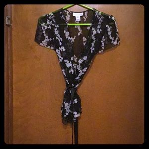 White House Black Market sheer, wrap-around